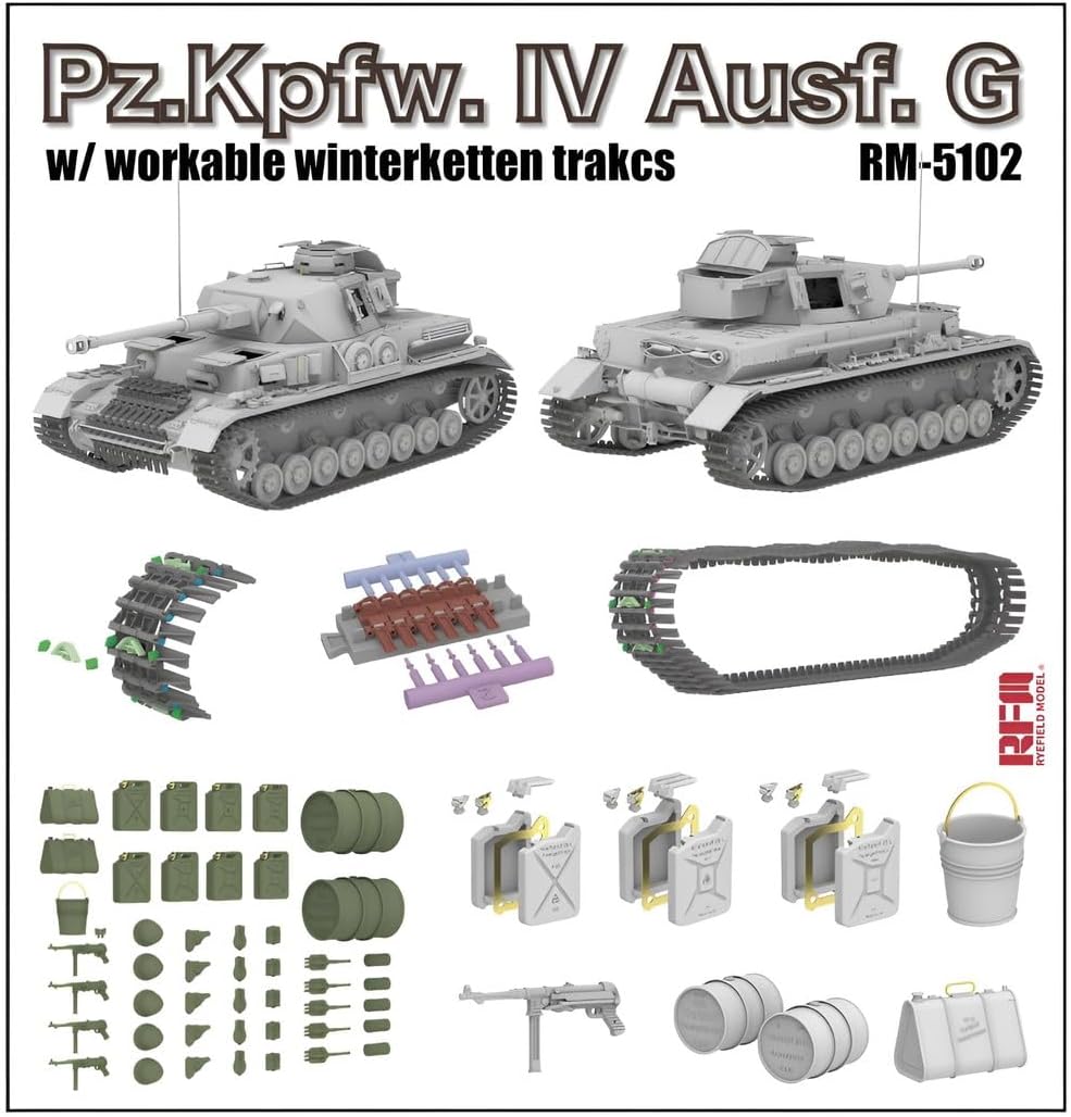 RFM | RM-5102 Pz.Kpfw. IV Ausf. G w/ workable winterketten trakcs 1:35 Model Kit