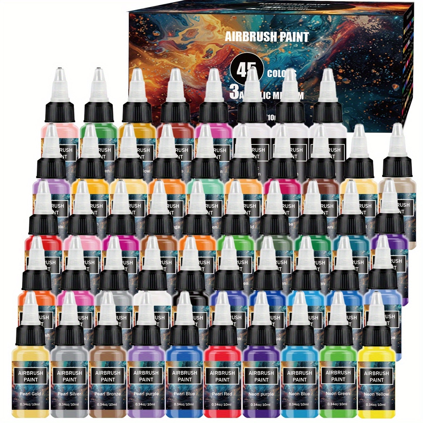 SOTISI 45 Piece Airbrush Propylene Liquid Paint Set