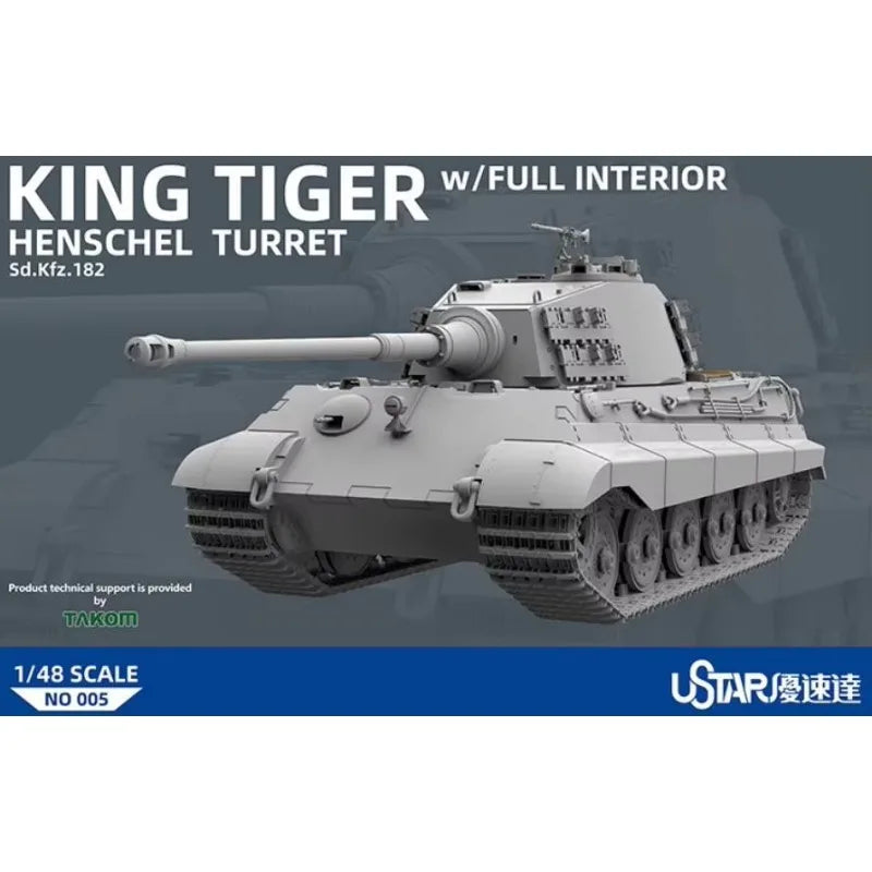 UStar | NO-005 King Tiger Henschel Turret w/Full Interior 1:48 Model Kit
