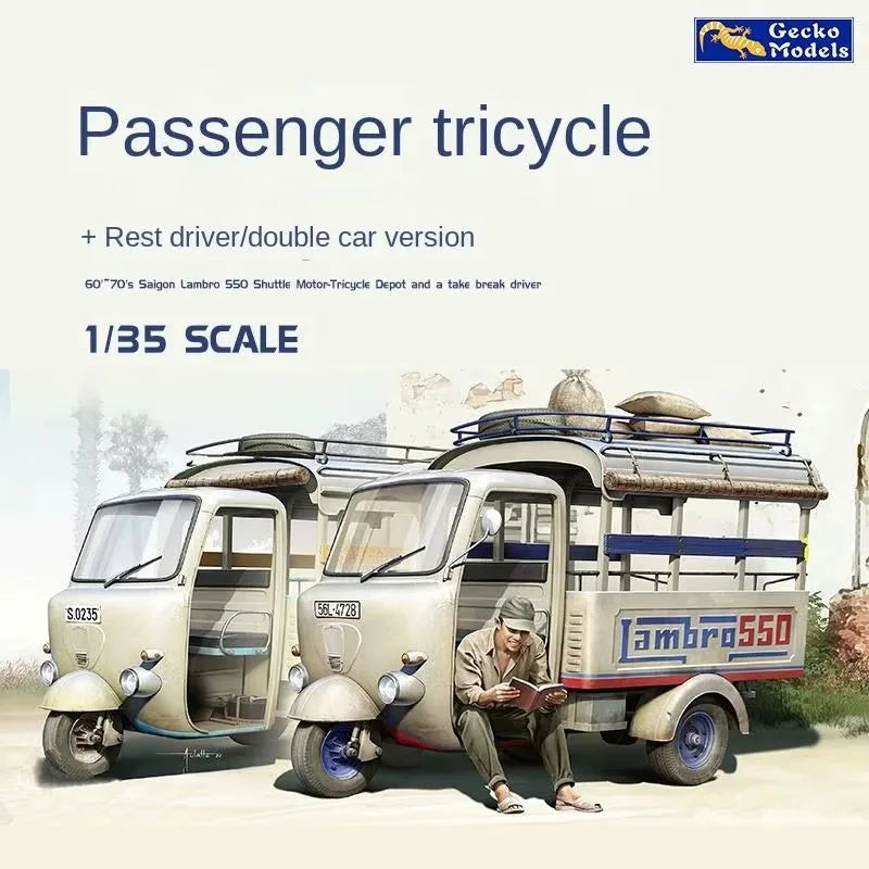 Gecko Models | 35GM0113 60‘~70’s Saigon Shuttle Motor-Tricycle Depot and a take break drive