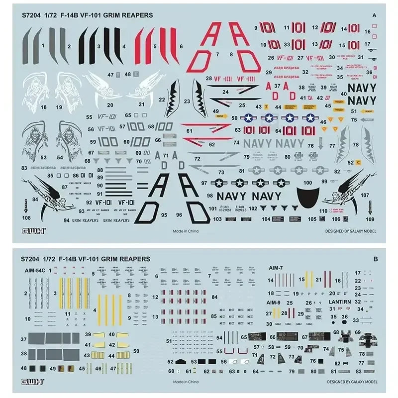 GWH | S7204 VF-101 Grim Reapers F-14B Limited Edition 1:72 Model Kit