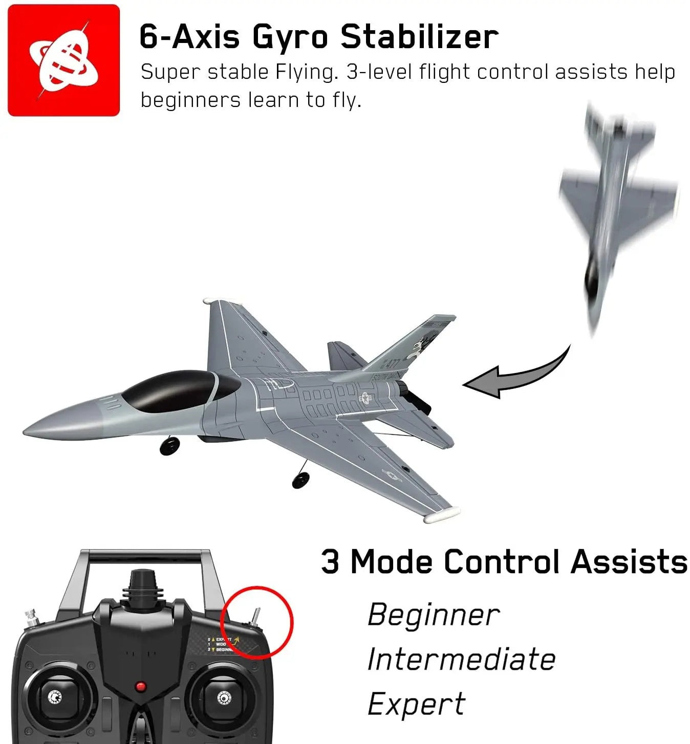 Volantex F16 Falcon 761-10 4CH 6-Axis RC Plane