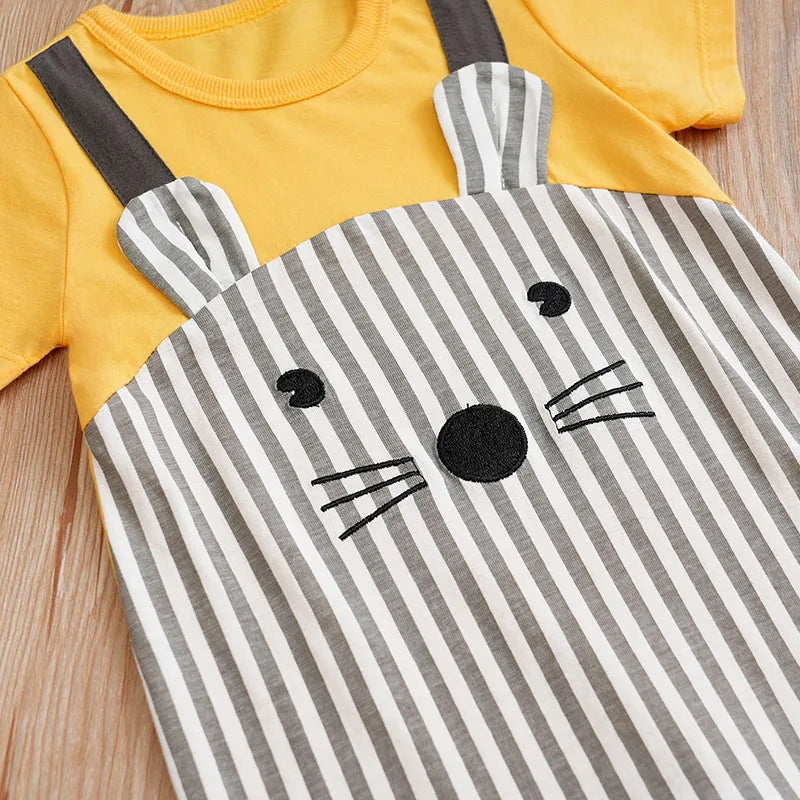Mouse Print Cotton Baby Jumpsuit