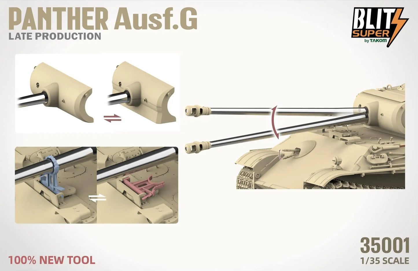 Takom | 35001 Panther Ausf.G Late Production (Super Blitz) 1:35 Model Kit