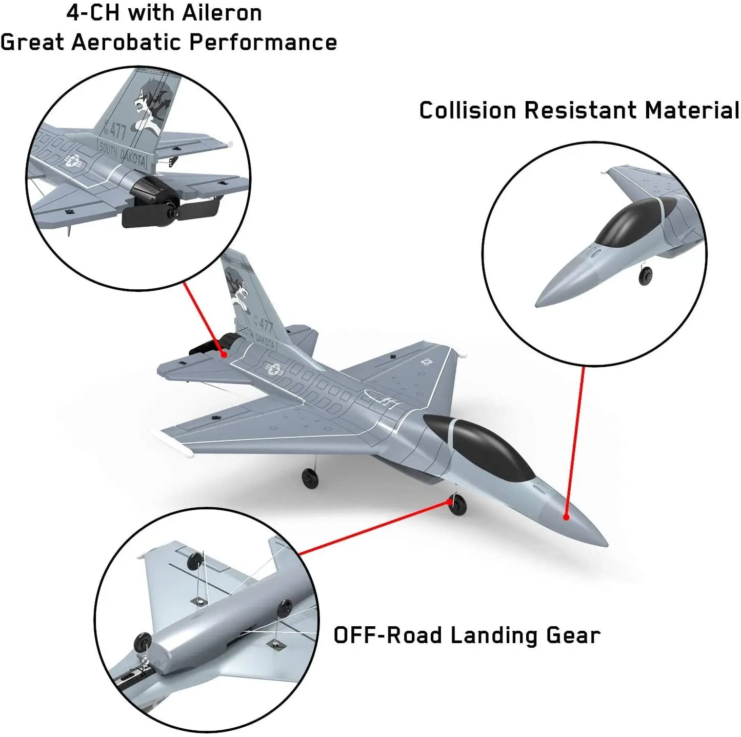Volantex F16 Falcon 761-10 4CH 6-Axis RC Plane