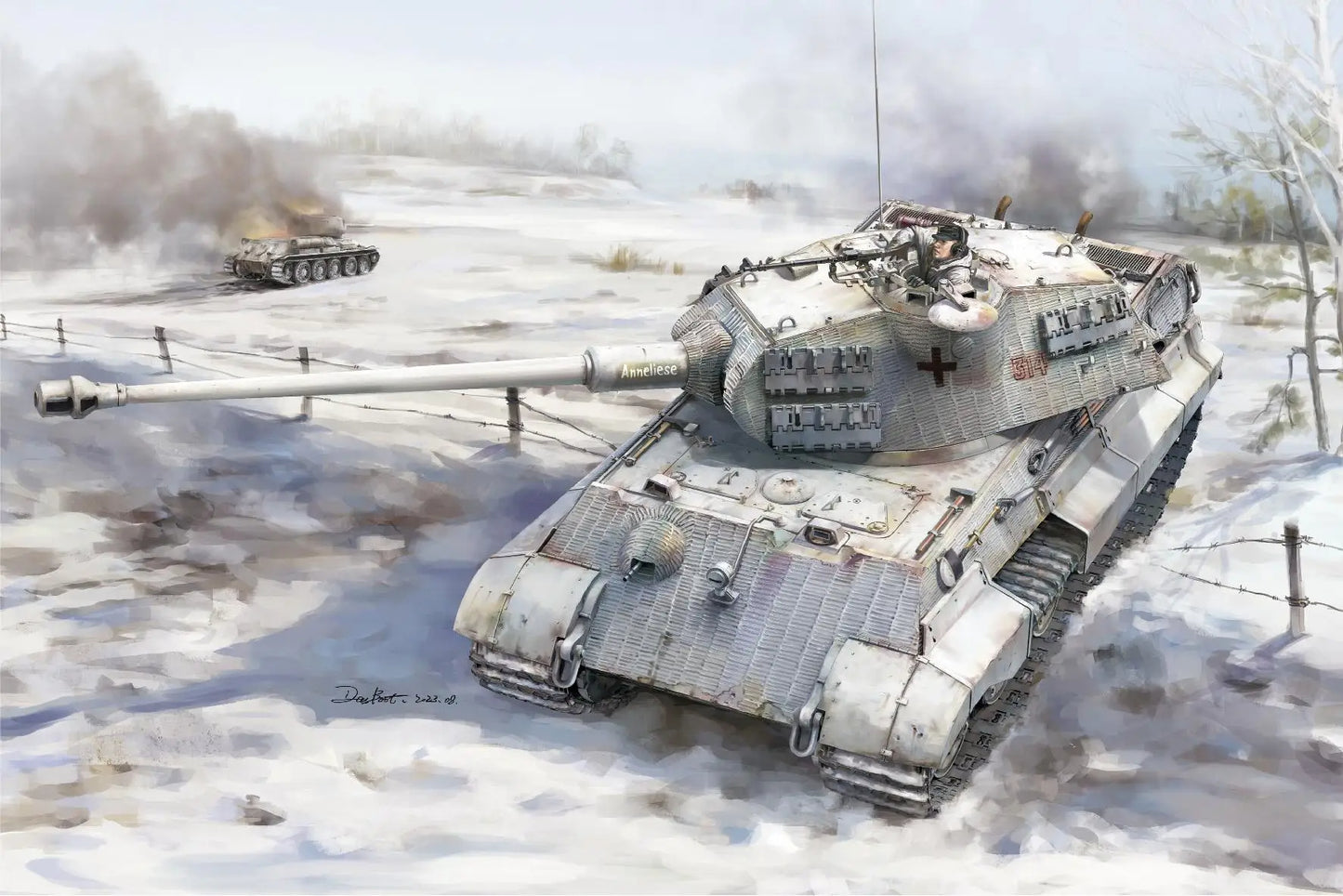 UStar | No-008 King Tiger Porsche Turret w/Full Interior 1:48 Model Kit