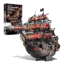 Pirate ship model kit with packaging on a white background