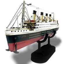 Model of the Titanic on a white background