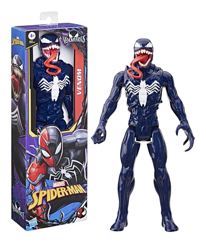 Spiderman vs Venom - Venom 12 Inch (30cm) Figure Venom action figure with packaging featuring Spider-Man logos on a white background