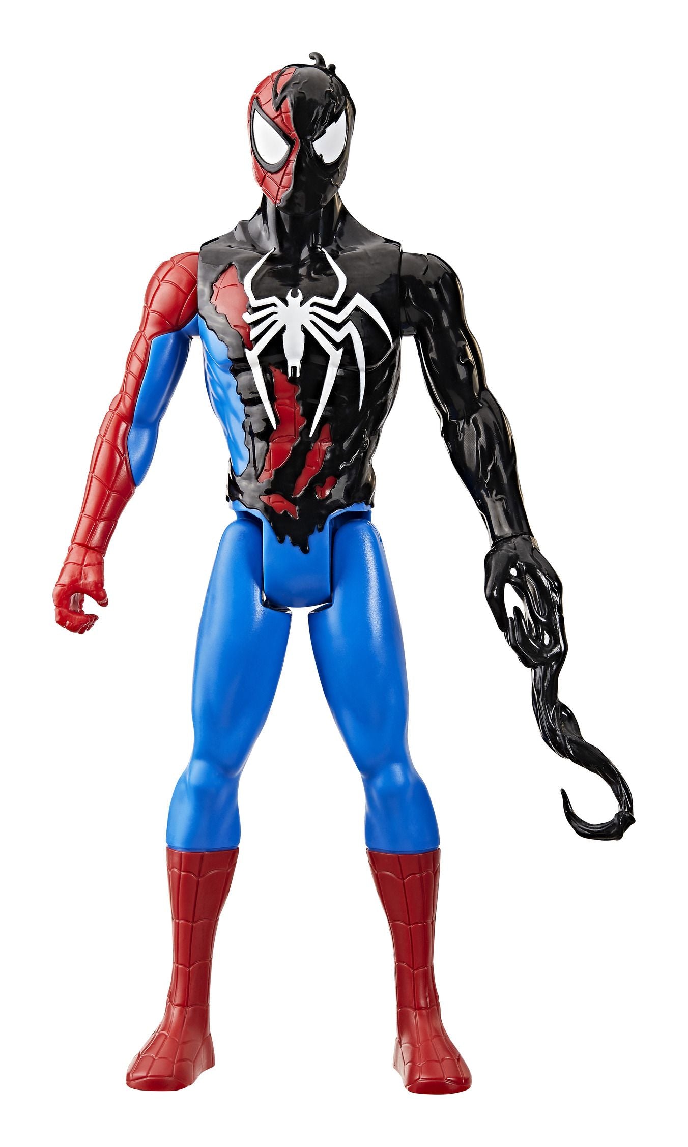 Spiderman Venom vs Spiderman Titan 12 inch (30cm) Figure Spider-Man action figure with black and red accents on a white background