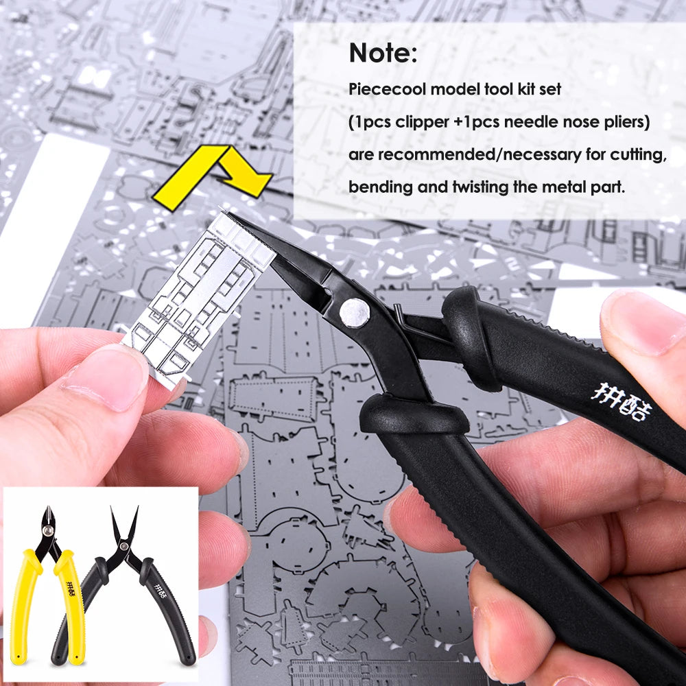 Piececool | 2Pcs Assembling Clipper & Needle Nose Pliers for 3D Model Craft Kits