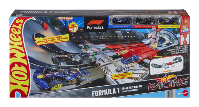 Hot Wheels Formula 1 Grand Prix Circuit toy set packaging on a white background