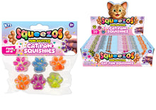 Squeezos Mini Glitter Cat Paw Squishies Pack of 6 KTL Squeezos Mini Glitter Cat Paw Squishies packaging on a white background