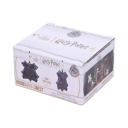 Box of Harry Potter Hogwarts Crest-themed products on a white background