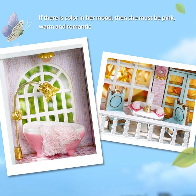 Cosyville Grand Hotel Pink DIY Wooden Dollhouse