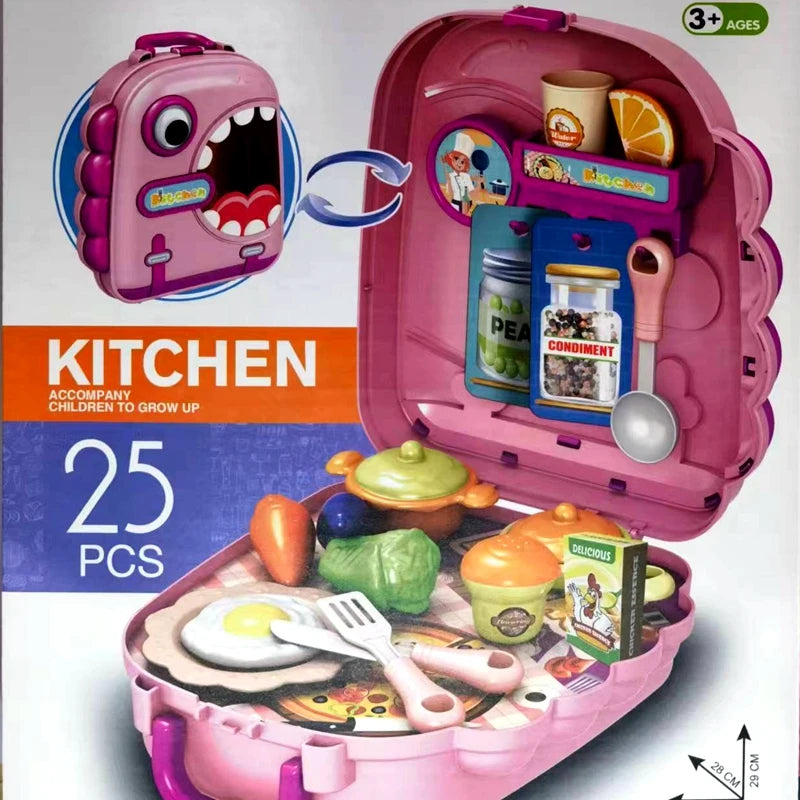 KITCHEN Convertible Backpack Kitchen Playset 25 Pcs