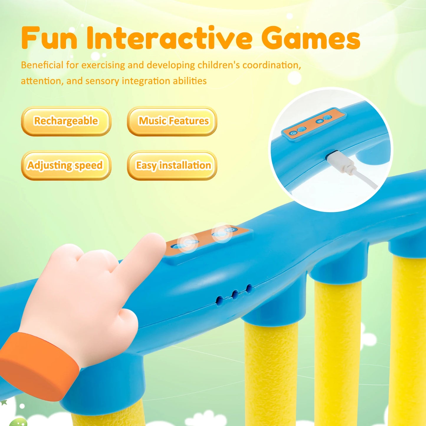 Catching Sticks Reflex Training Game interactive game device rechargeable