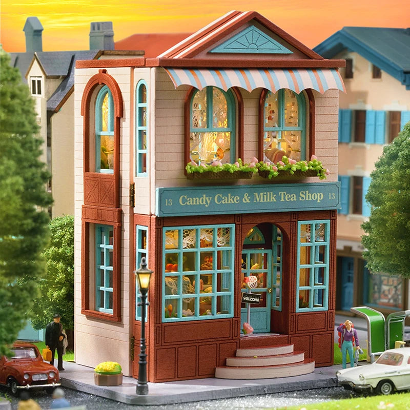 Cosyville Candy Cake & Milk Tea Shop DIY Wooden Dollhouse