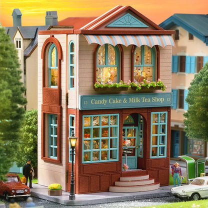 Cosyville Candy Cake & Milk Tea Shop DIY Wooden Dollhouse