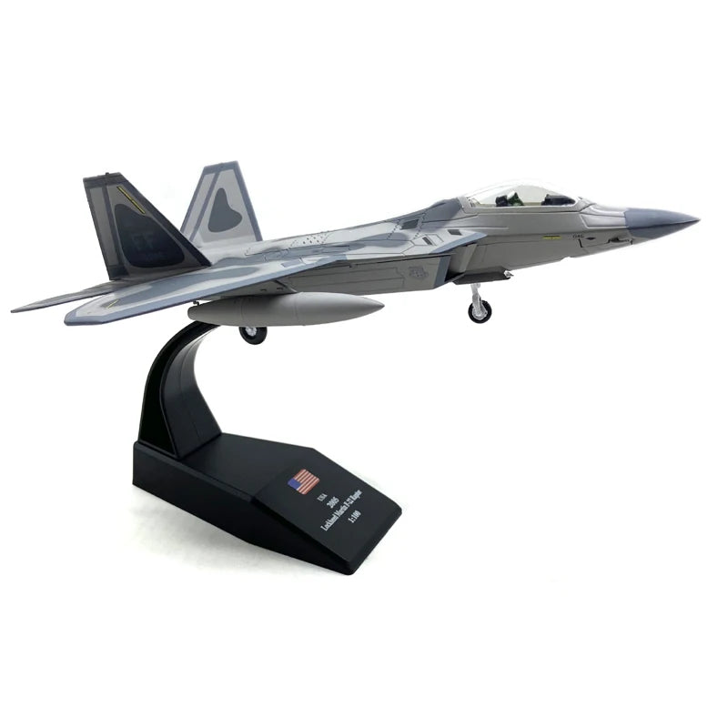 1:100 Scale USAF F-22 Fighter Jet Diecast Alloy Display Model