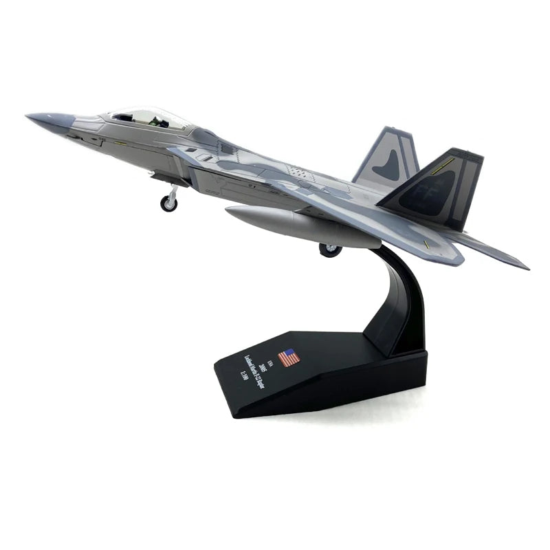 1:100 Scale USAF F-22 Fighter Jet Diecast Alloy Display Model
