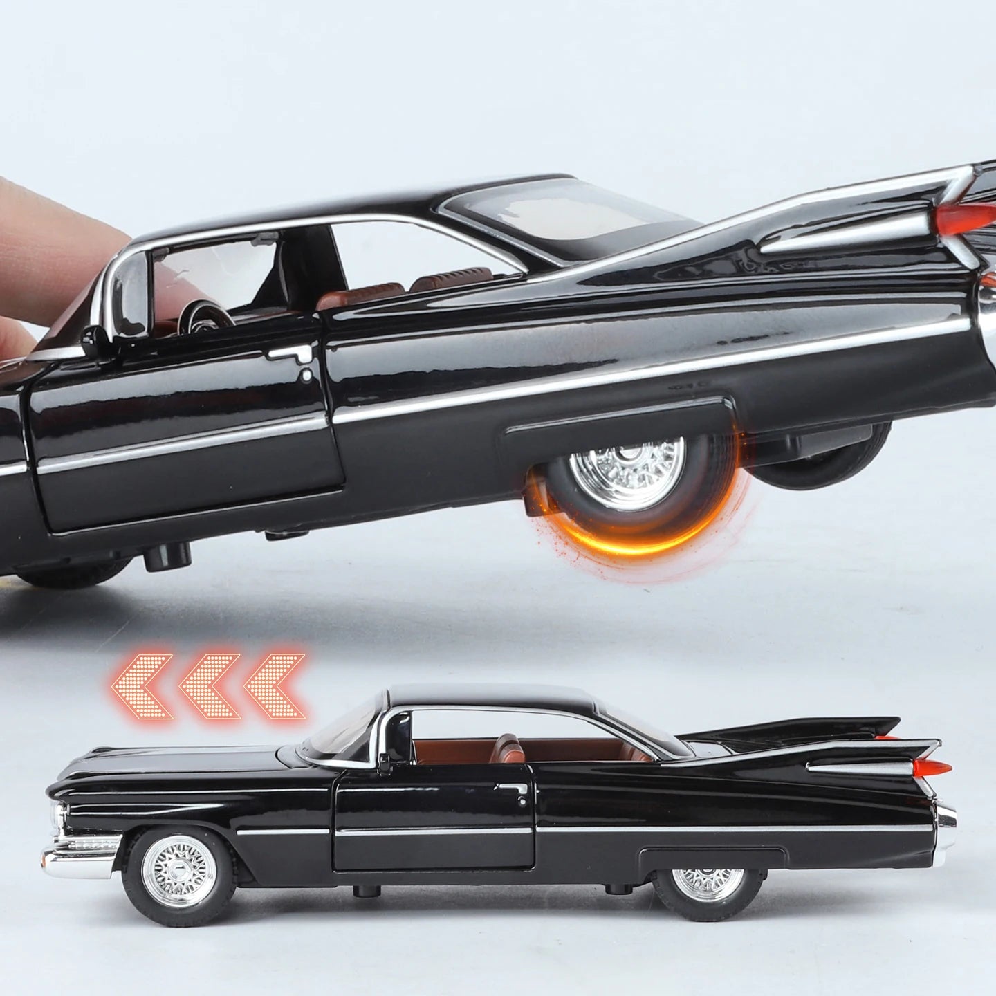 1:32 Cadillac Eldorado Biarritz Classic Retro Car Alloy Metal Diecast Model retractable pull back mechanism
