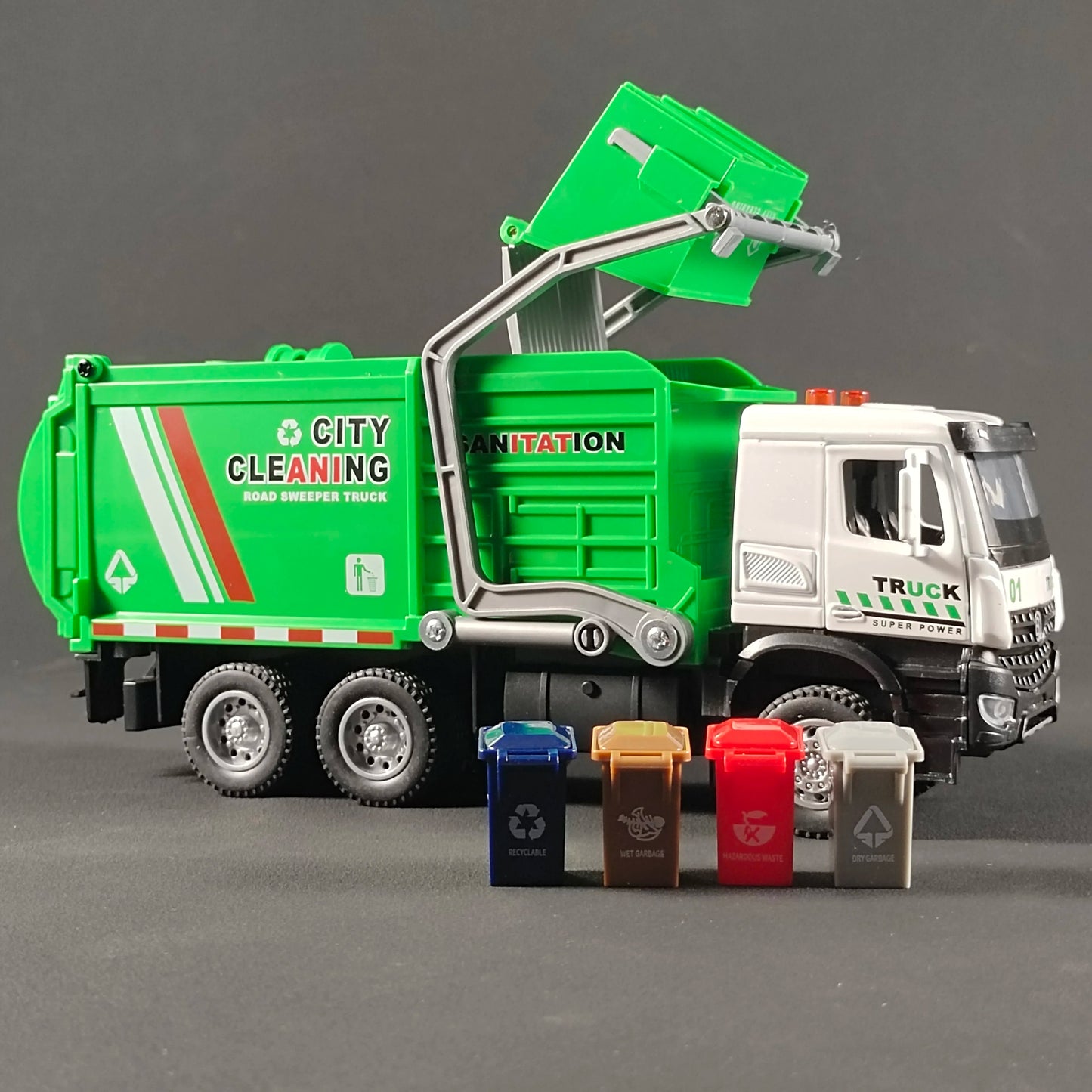 1:35 Urban Sanitation Garbage Truck Sound & Light Model