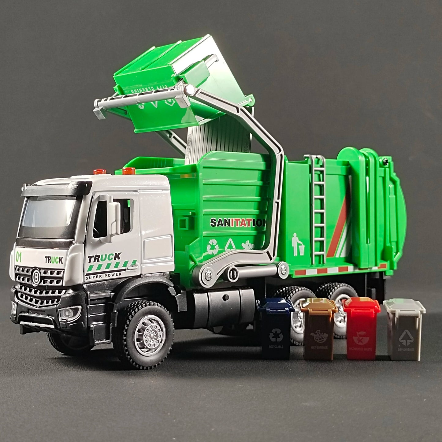 1:35 Urban Sanitation Garbage Truck Sound & Light Model