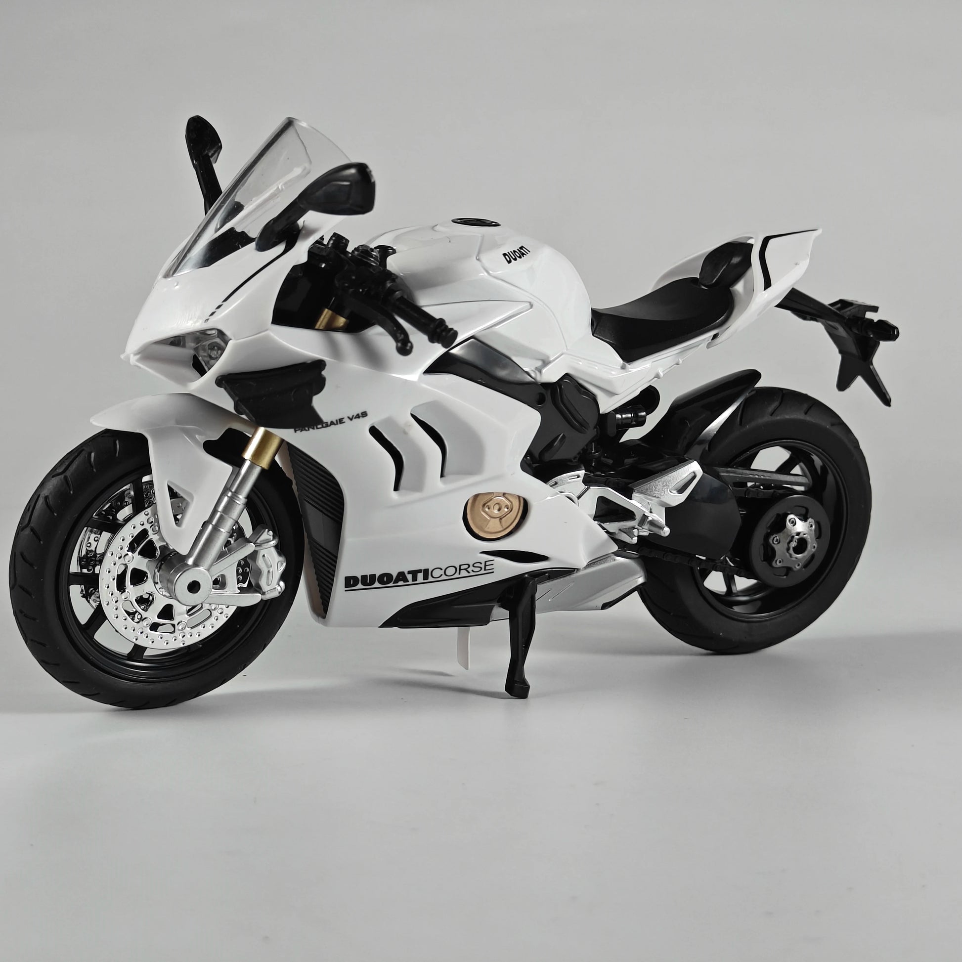1:12 Scale Ducati V4S Motorcycle Diecast Sound And Light Model white
