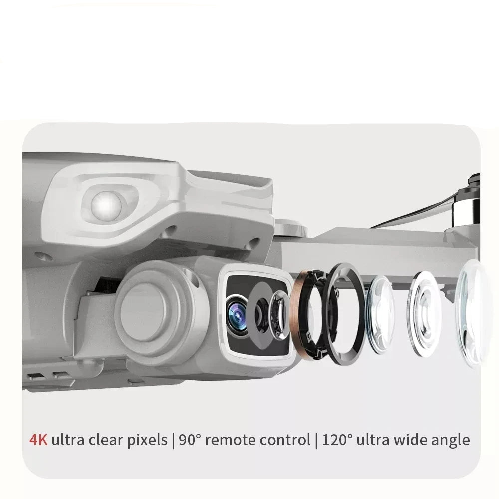 Camera with features highlighted on a white background
