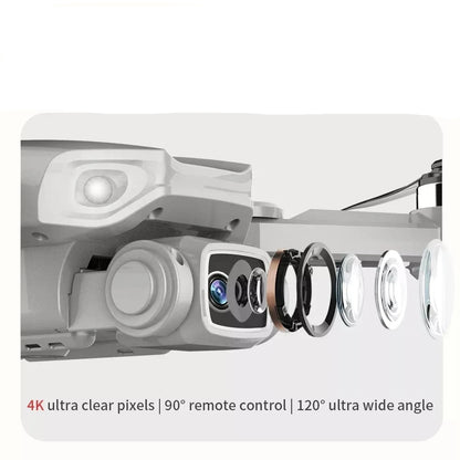 Camera with features highlighted on a white background