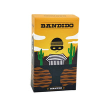 Product packaging with 'Bandido' branding and graphic design on a white background