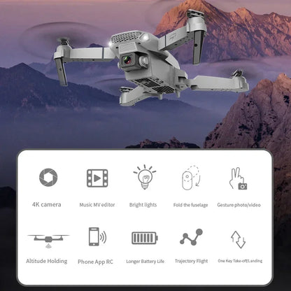 E88 Pro Drone feature icons displayed below.