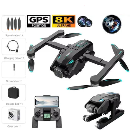 S188 Pro Quadcopter Drone 5G 8K Dual Camera Black