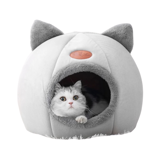 Deep Sleep Fleece Lined Cat Cave Bed