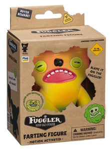 Fuggler Farting 9cm Collectible Figure Assortment Fuggler Farting Figure packaging with a cartoonish character on a brown box.