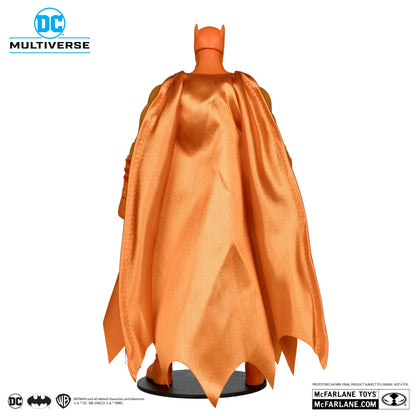 Orange superhero costume with cape on a white background, featuring DC Multiverse logo.