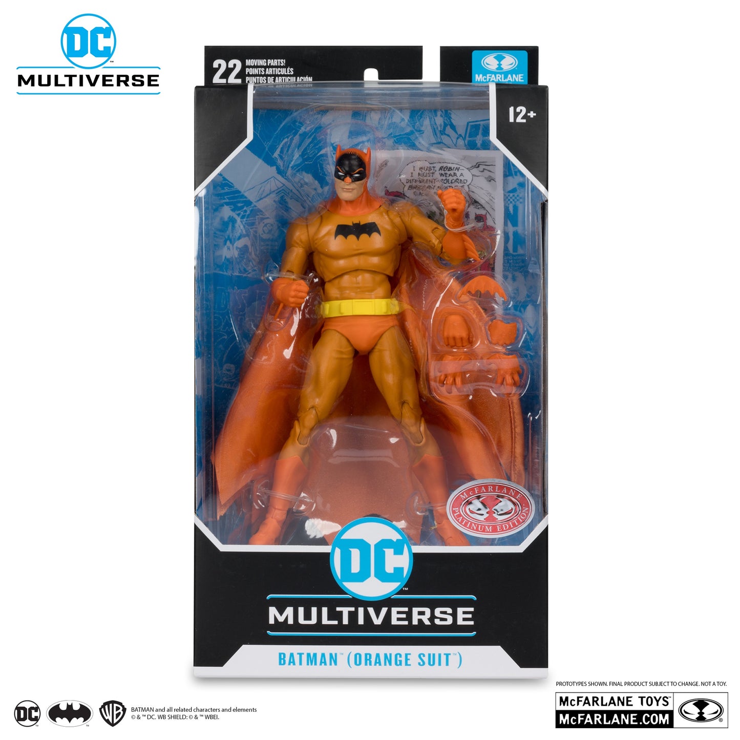 DC Multiverse Batman figure in orange suit packaging