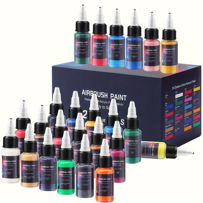 SOTISI 24 Piece Airbrush Propylene Liquid Paint Set