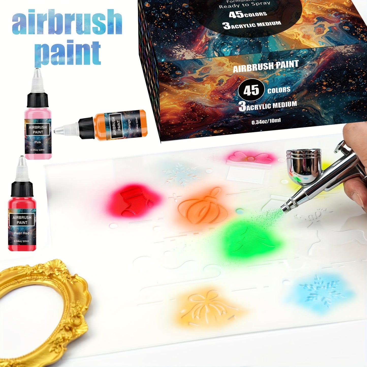 SOTISI 45 Piece Airbrush Propylene Liquid Paint Set