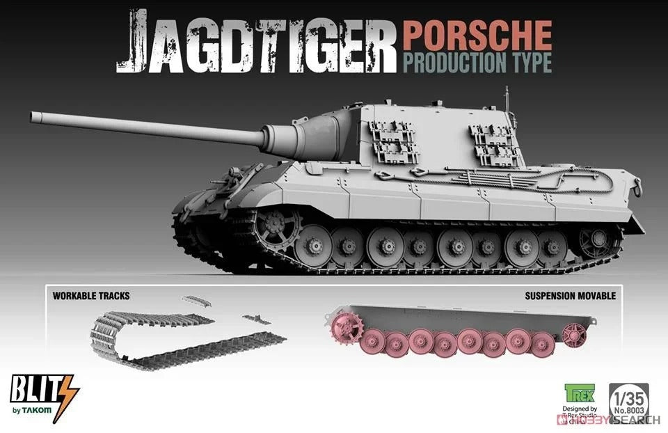 TAKOM | 8003 Jagdtiger Sd.Kfz. 186 Porsche Production type (Blitz) 1:35 Model Kit