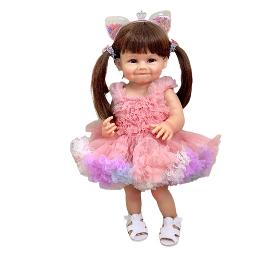 EverFaye Amelina Doll Pink Ruffled Dress and Accessories