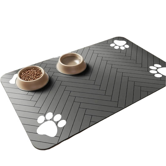 Absorbent Pet Feeding Mat with Waterproof Rubber Backing