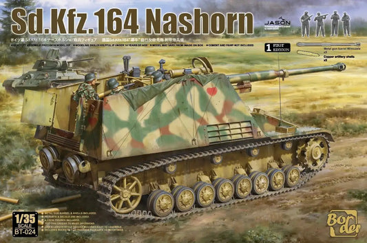 Border | BT-024 Sd.Kfz. 164 Nashorn Early/Command w/4 figures 1:35 Model Kit