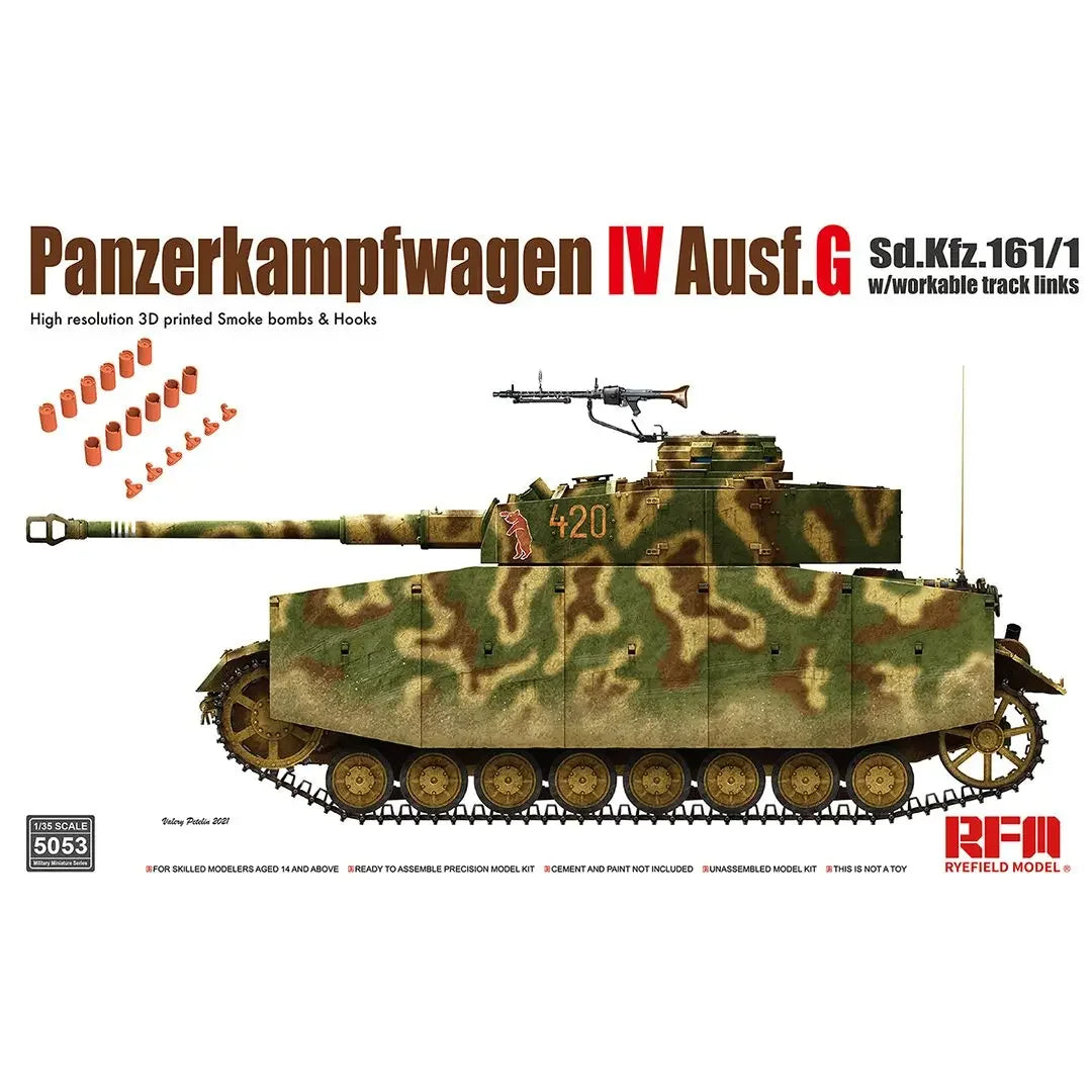 RFM | RM-5053 Panzerkampfwagen IV Ausf. G late w/with workable track links 1:35 Model Kit