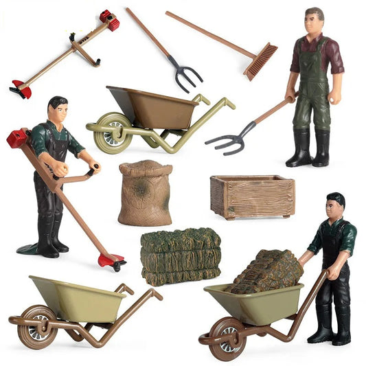 12 Piece Farm Pasture Props Figurines