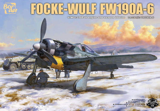 Border | BF-003 Focke-Wulf FW-190A-6 w/Wgr. 21 & Full engine and weapons interior 1:35 Model Kit