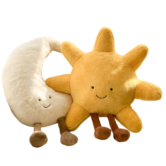 Smiley Moon & Sun Plush Cushion