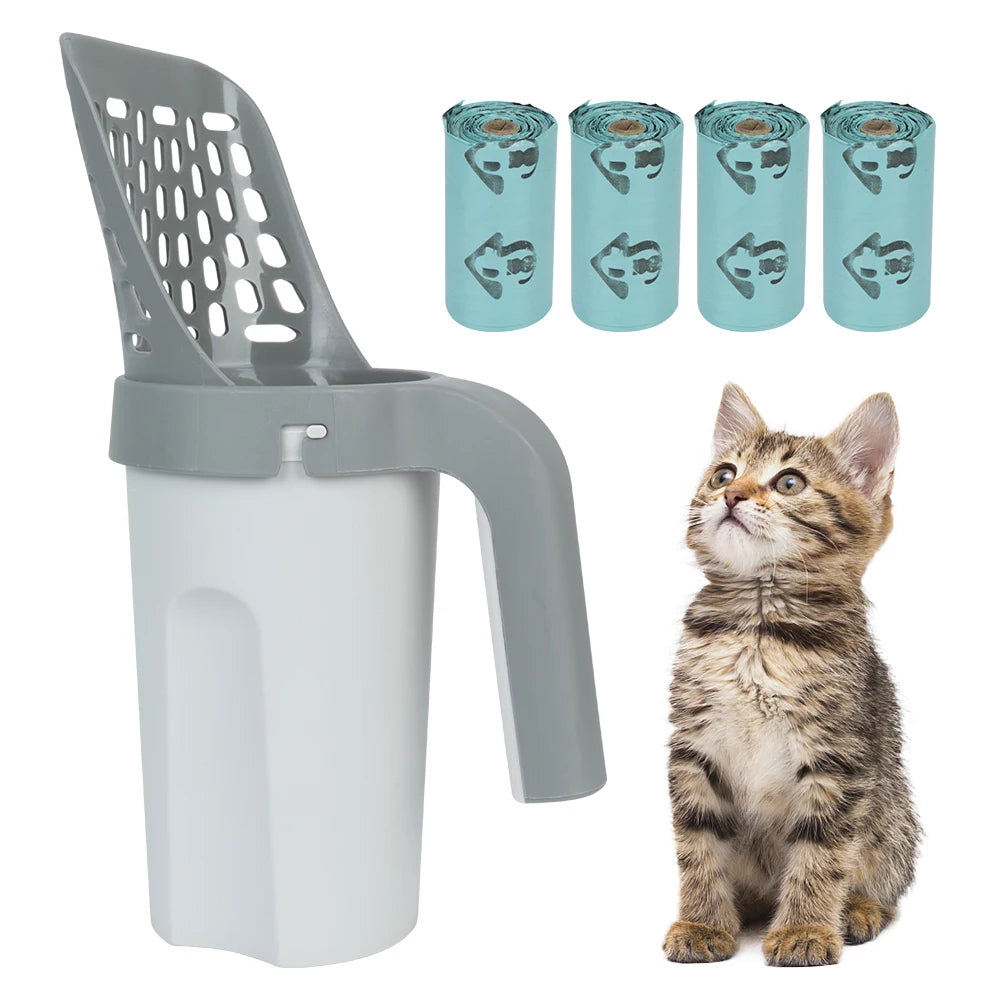 Portable Cat Litter Scoop and Bin Compartment