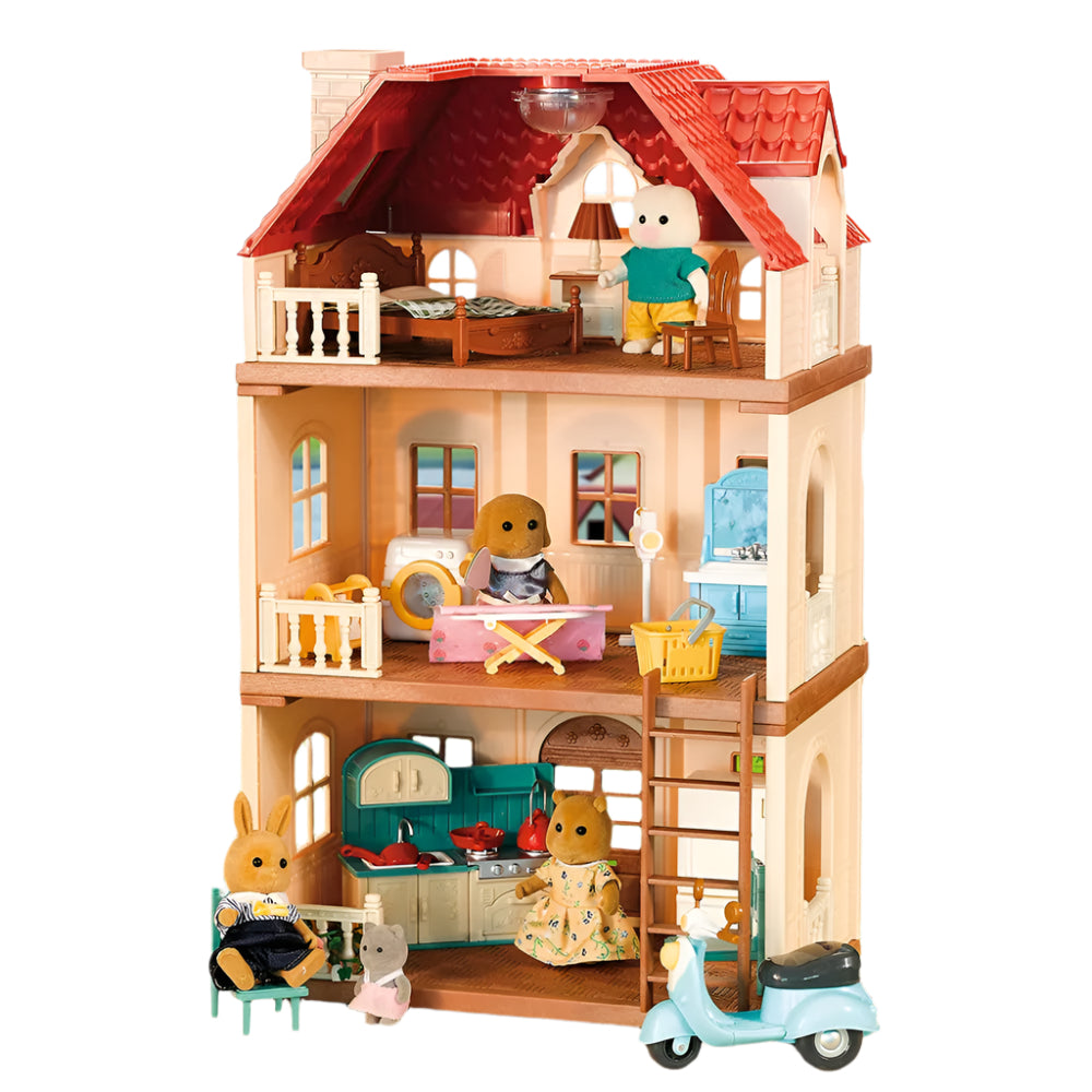 Kitchen Forest Family Three-Story Animal Themed Dollhouse